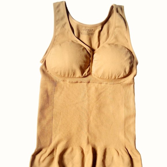 Camishaper Shapewear Slimming Camisole Tank Top with Removable Pads Tan -- M - Picture 2 of 8
